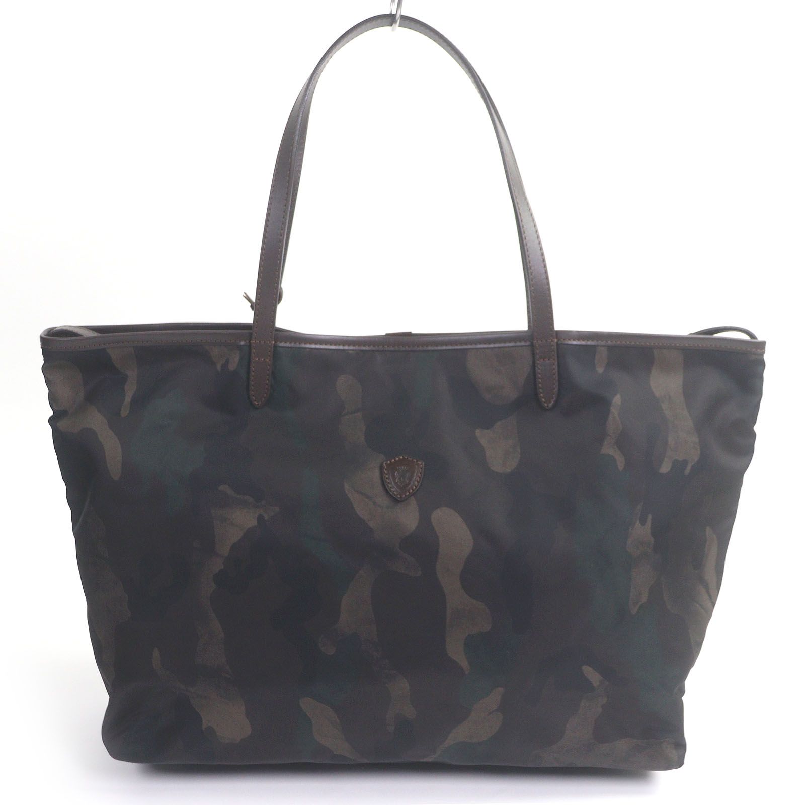 □Felisi フェリージ 15|20|3-CF 03 カモフラージュ柄 一部レザー使い トートバッグ カーキ系 イタリア製 メンズ A 収納◎