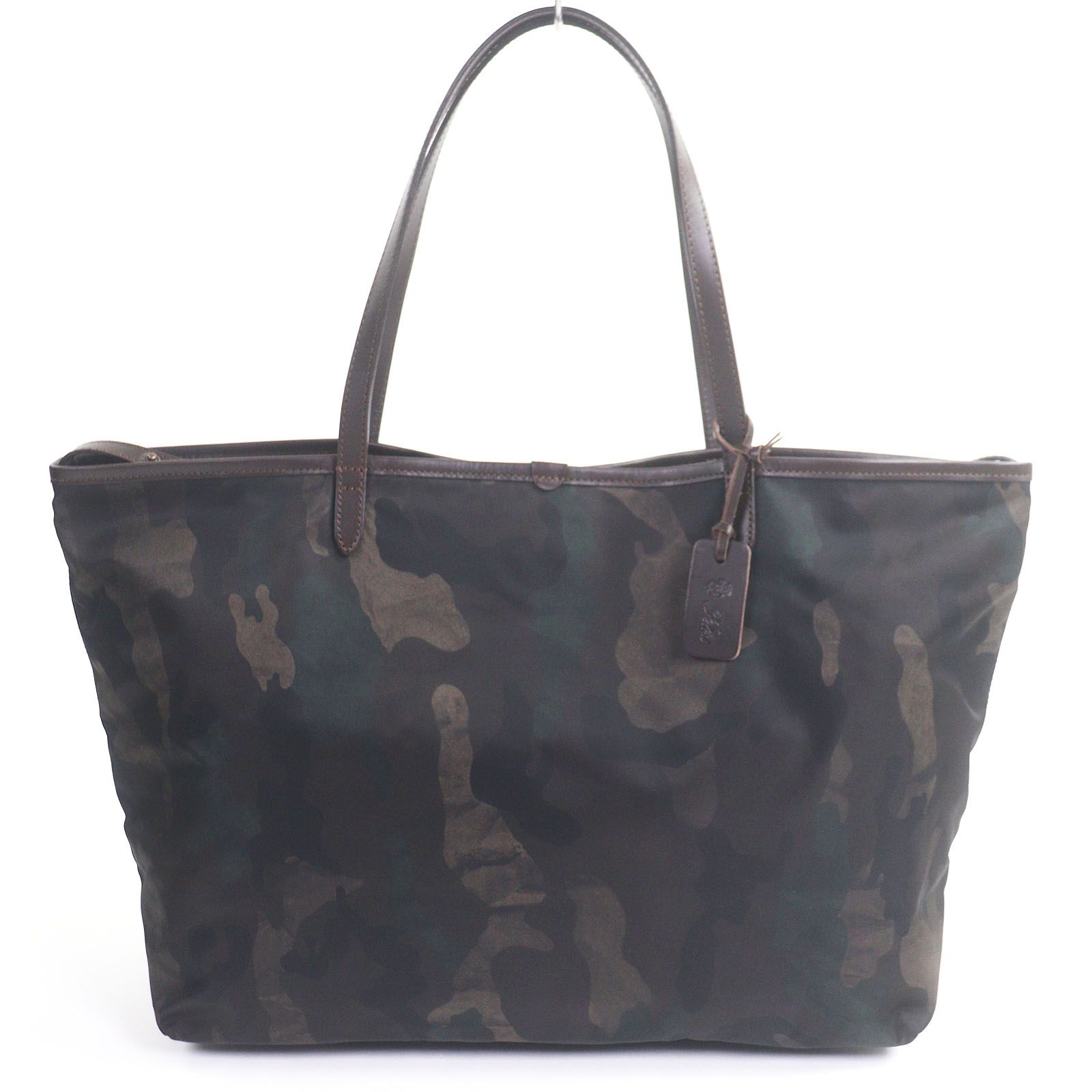 □Felisi フェリージ 15|20|3-CF 03 カモフラージュ柄 一部レザー使い トートバッグ カーキ系 イタリア製 メンズ A 収納◎