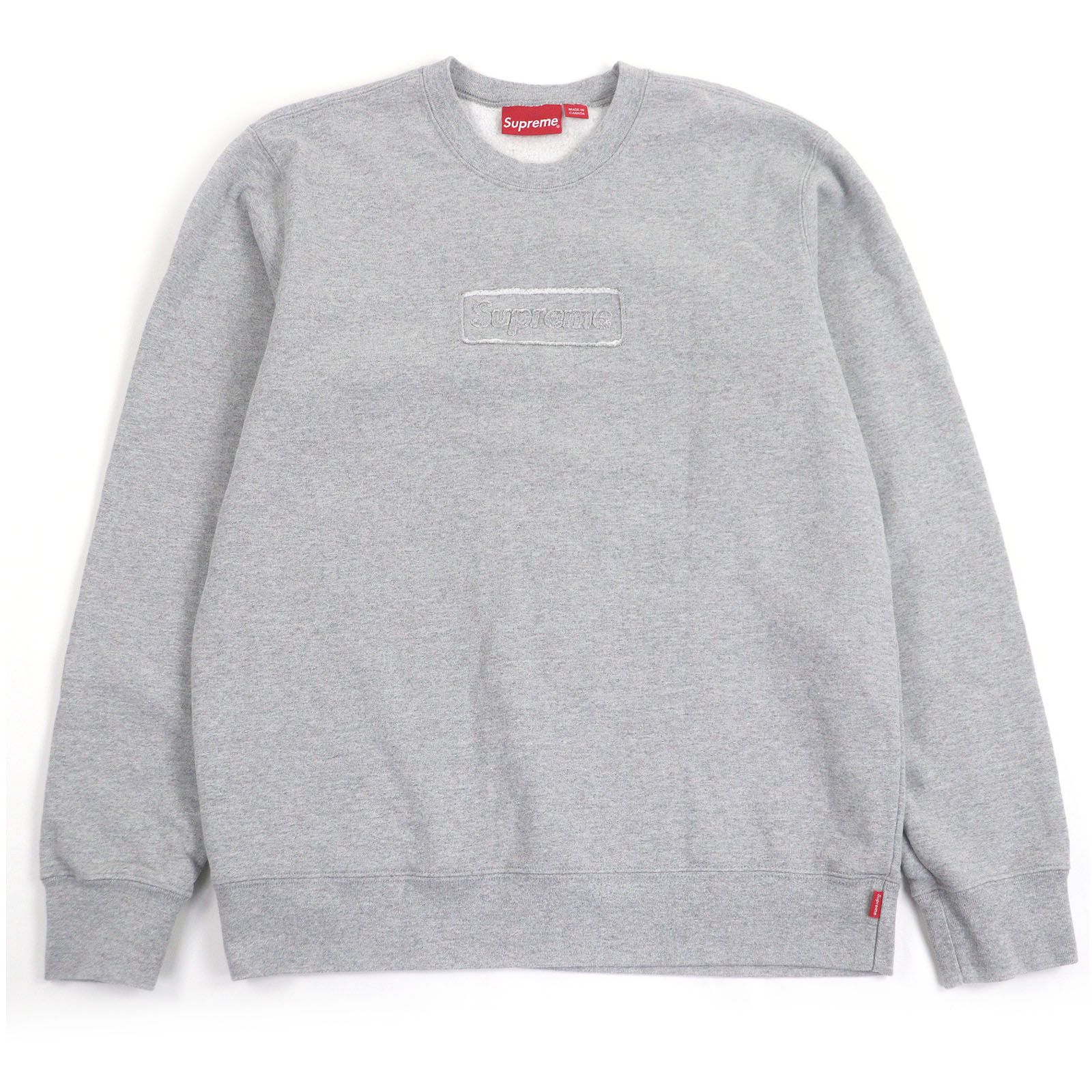 Supreme ロゴプリント スウェットシャツ グレー 極美品□Supreme シュプリーム 20SS Cutout Logo Crewneck ボックス