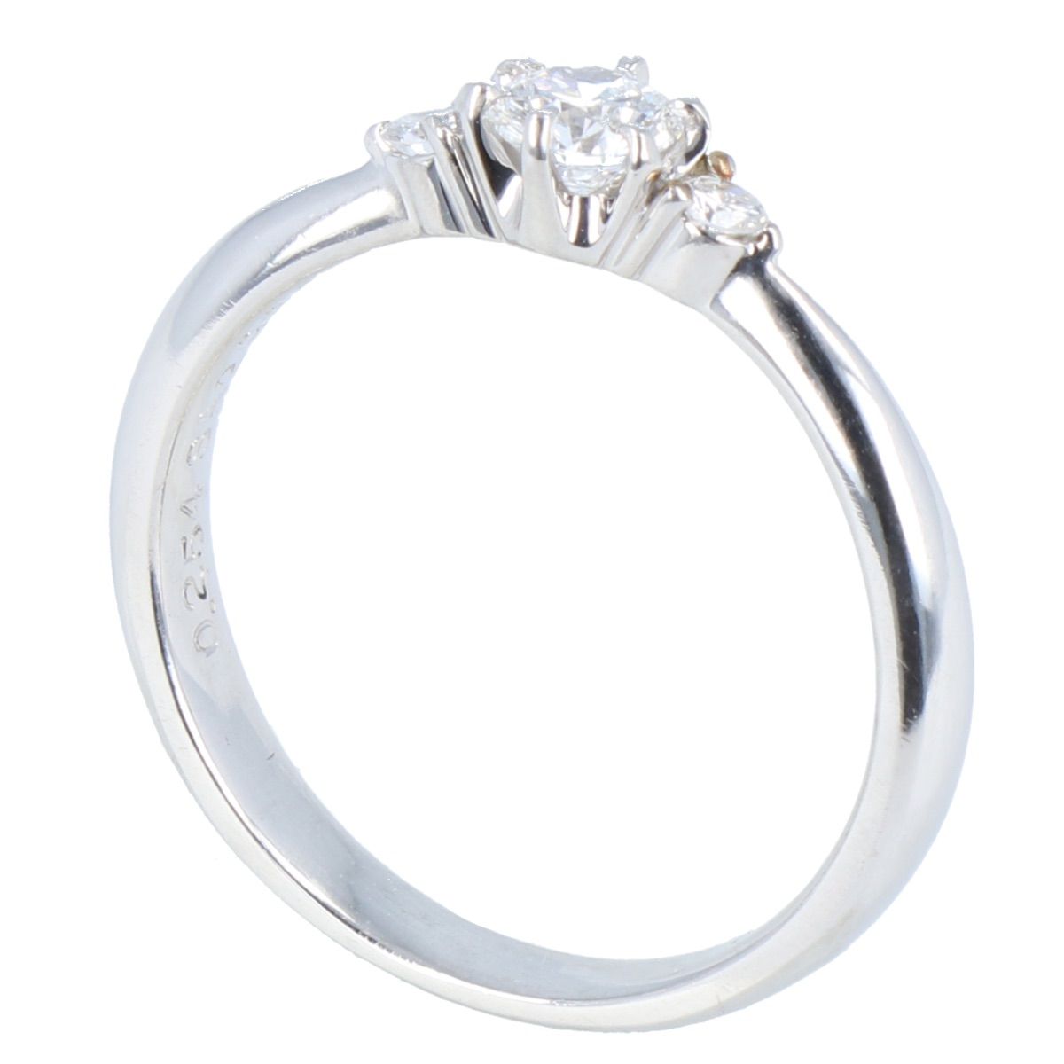 ダイヤモンド 0.254 ct 0.06 Pt 1000 プラチナ デザインリング 指輪 リング インサイドストーン サファイア 0.02 約10号 3.8 g レディース ジュエリー 宝石 アクセサリー -A 9304