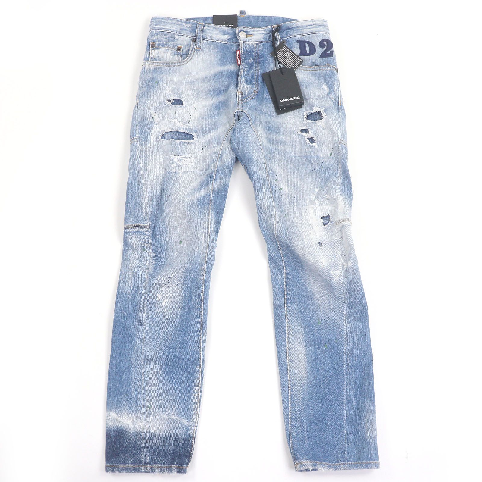 未使用品□DSQUARED2 ディースクエアード S74LB0853 Tidy Biker Jean クラッシュデニムパンツ インディゴブルー 44 イタリア製 正規品 未使用品□DSQUARED2 ディースクエアード S74LB0853 Tidy Biker Jean