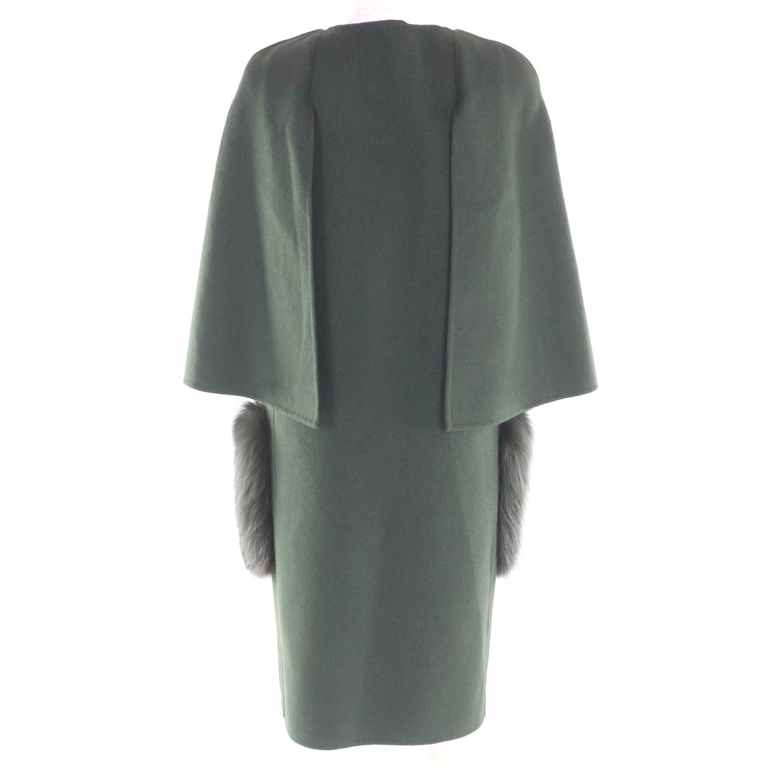 極美品◇FENDI フェンディ FF8369 ウール100％ フォックスファー