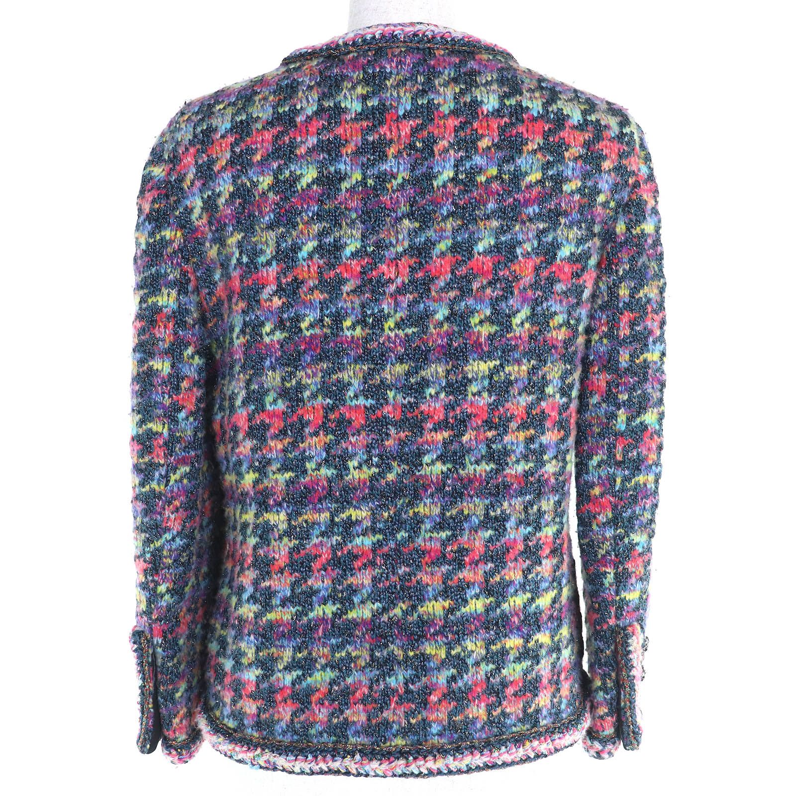 極美品△CHANEL シャネル P64526 シルク ウール ココマークボタン ラメ