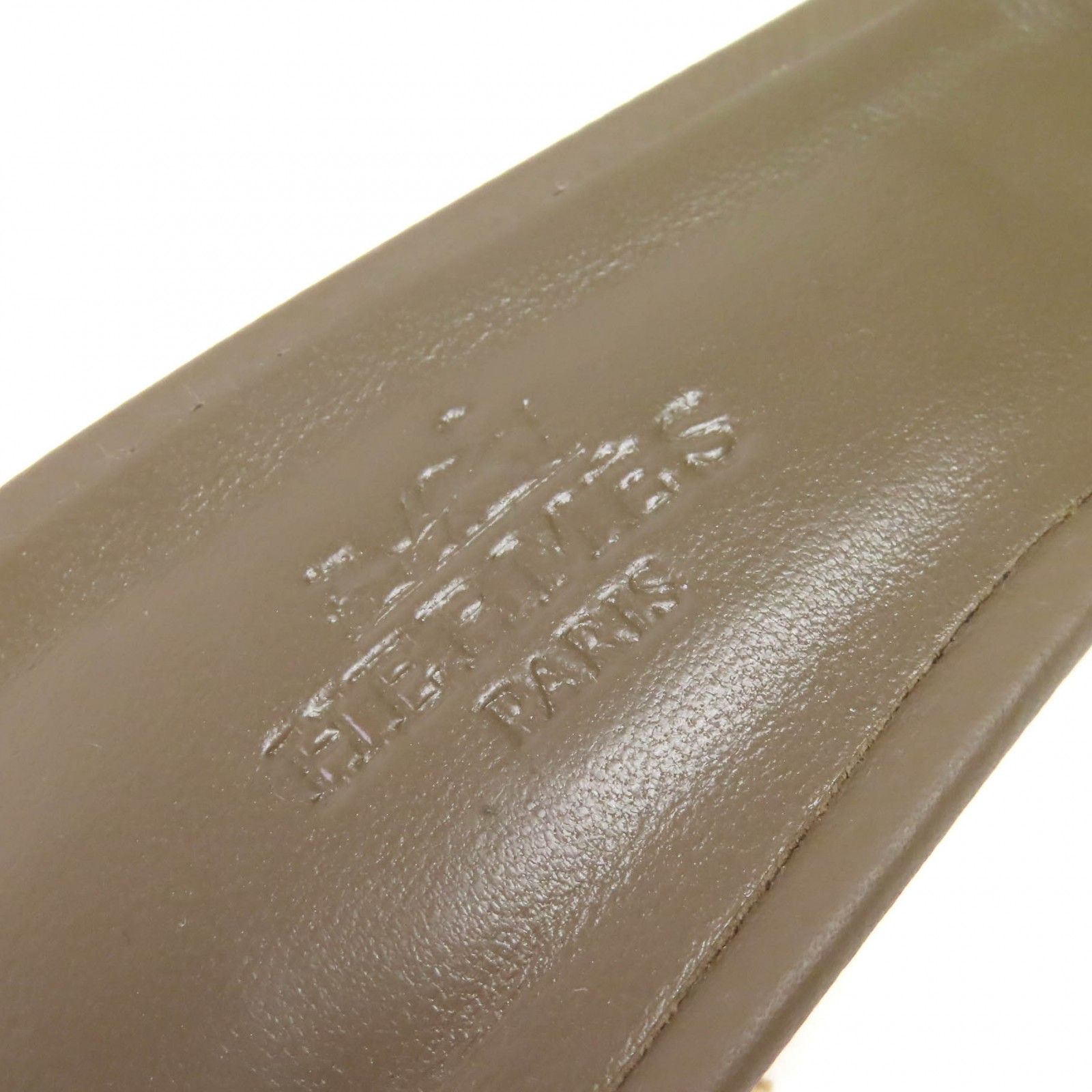 美品△HERMES エルメス 151215Z オアジス サンダル エトゥープ Hロゴ