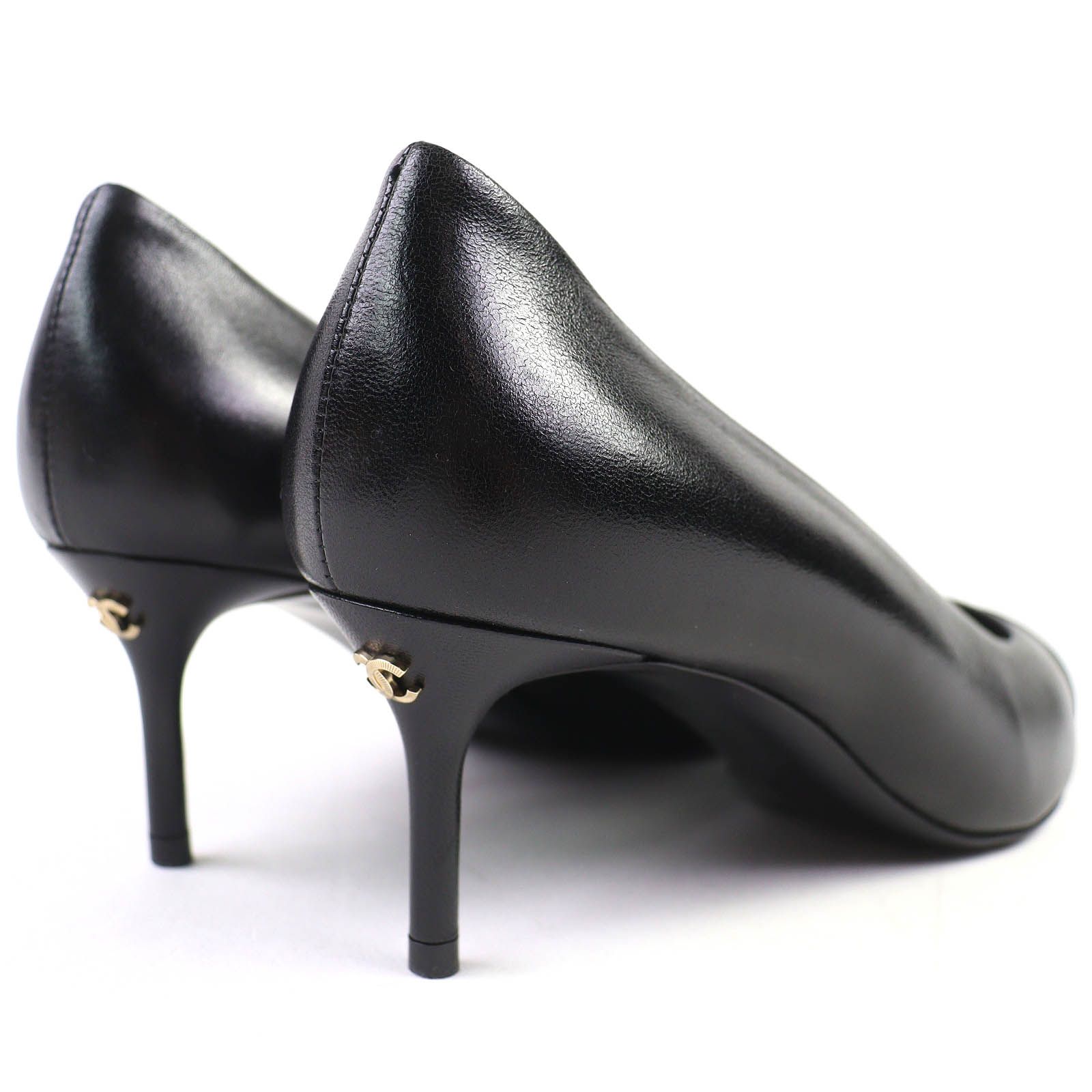 美品△CHANEL シャネル G31984 ココマーク 異素材切替 ポインテッド