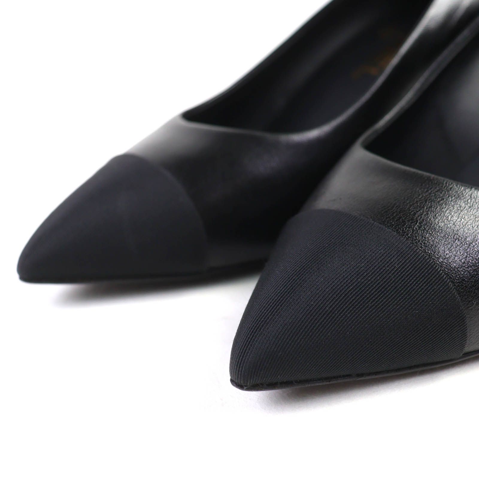 美品△CHANEL シャネル G31984 ココマーク 異素材切替 ポインテッド