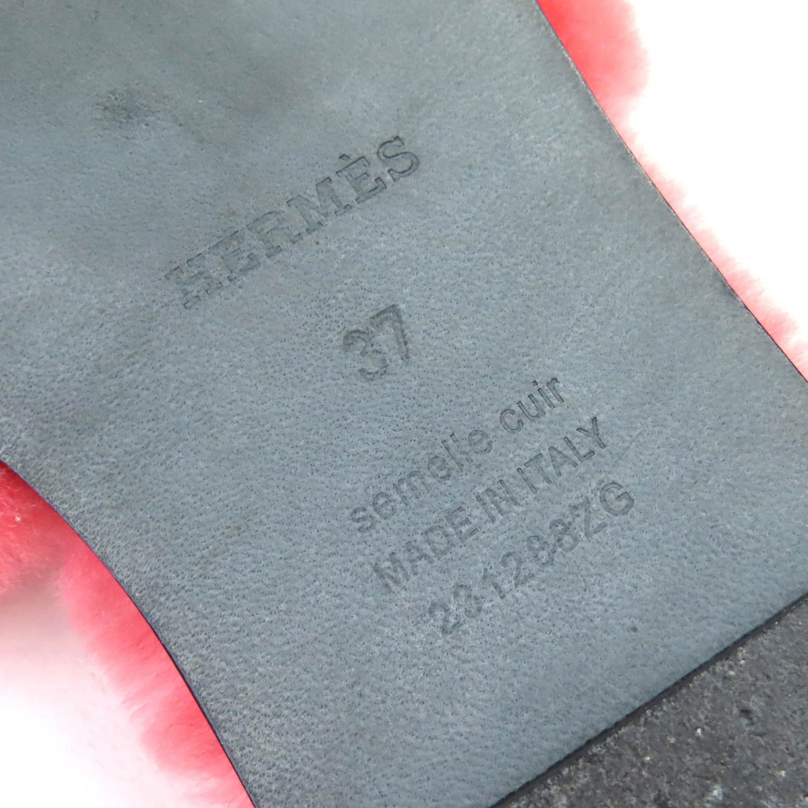 美品△HERMES エルメス 231288Z オラン シープスキン Hロゴ ファー