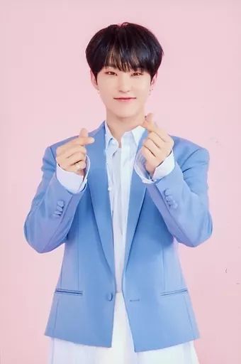 中古】生写真(男性) SEVENTEEN/HOSHI(ホシ)/膝上・衣装青・両手指で