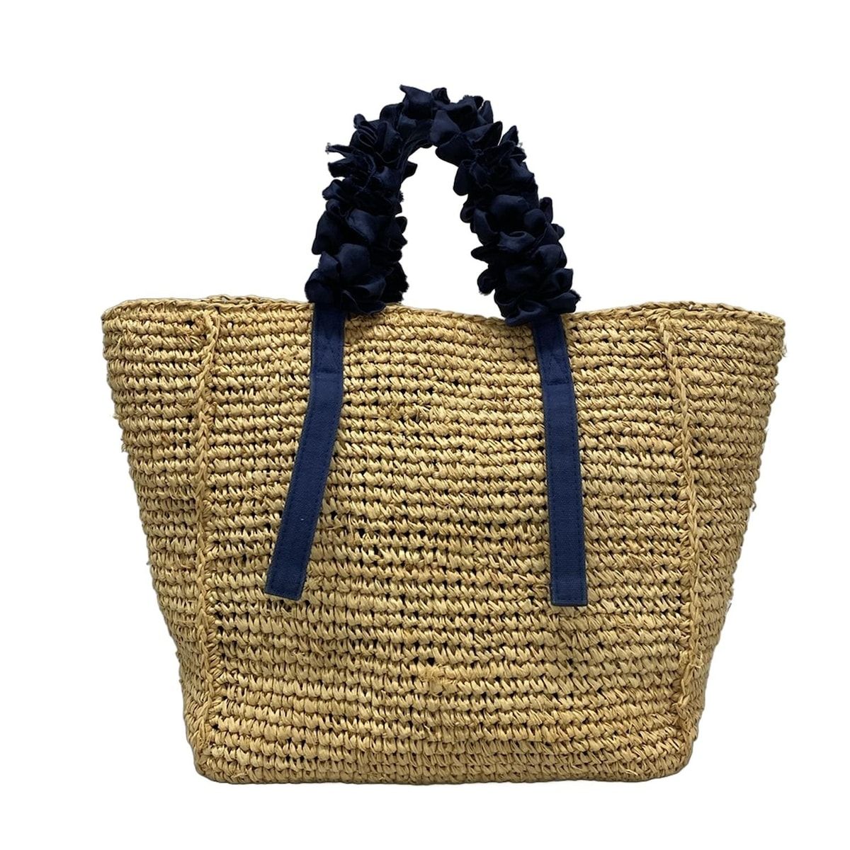 LUDLOW(ラドロー) トートバッグ - ベージュ×ネイビー かごバッグ