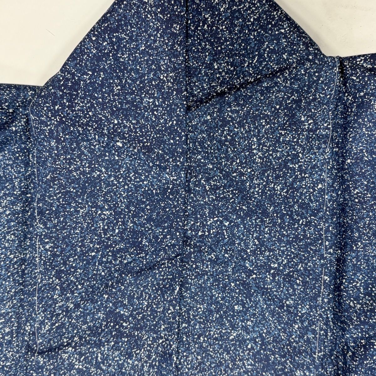 美品】 小紋 身丈156.5cm 裄丈62.5cm S 袷 幾何学模様 藍色 正絹 優品