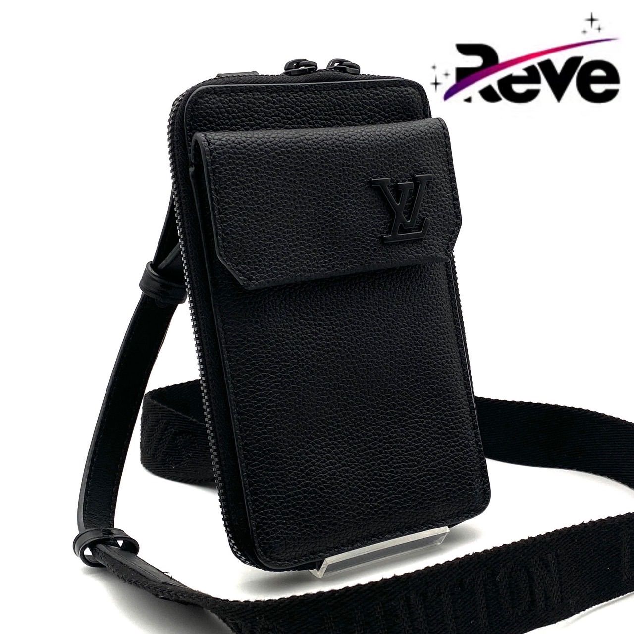 ルイヴィトン アエログラム ファンポーチ ショルダーバッグ スマホポーチ ブラック