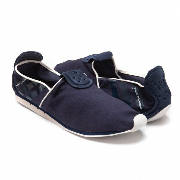 ワイスリーY-3 キャンバスメッシュソールスリッポンシューズ 紺26.5