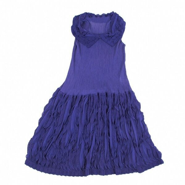 イッセイミヤケ ミーISSEY MIYAKE me フリル切替シースルークレープ