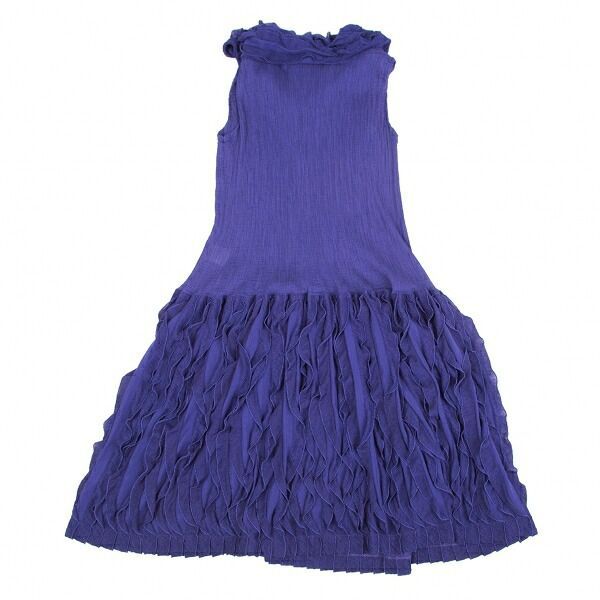 イッセイミヤケ ミーISSEY MIYAKE me フリル切替シースルークレープ