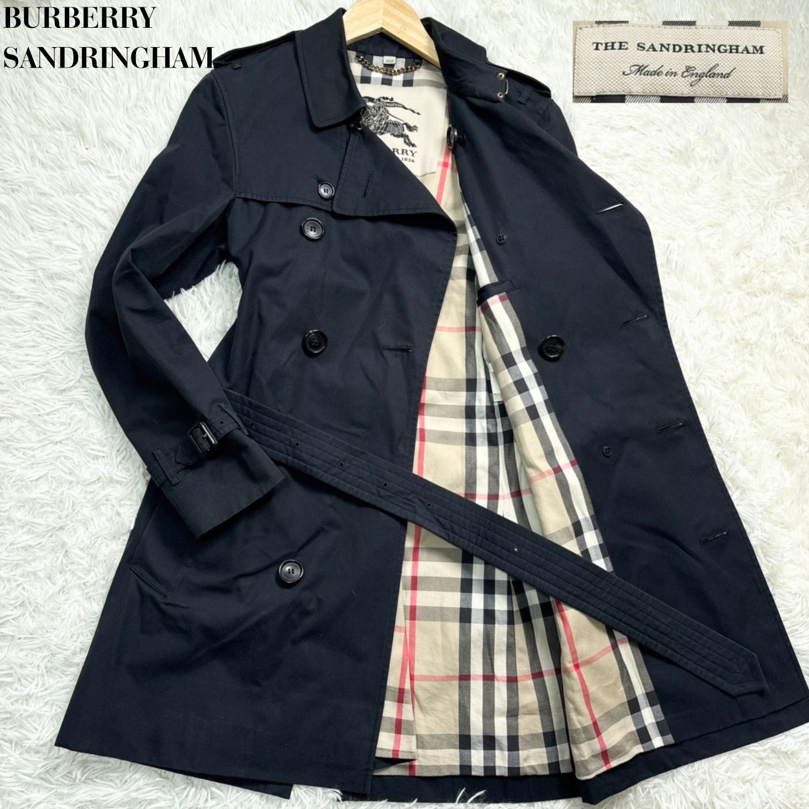 BURBERRY ネイビー トレンチコート　サンドリンガム 極美品・廃盤品・入手困難】BURBERRY バーバリー THE SANDRINGHAM