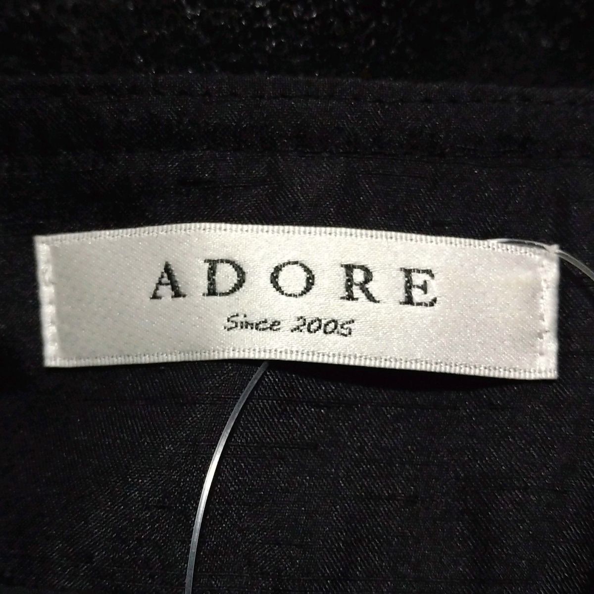 ADORE アドーア 七分袖カットソー サイズ38 M レディース - 黒 Vネック スタッズ 五分袖 七分袖 Tシャツ カットソー