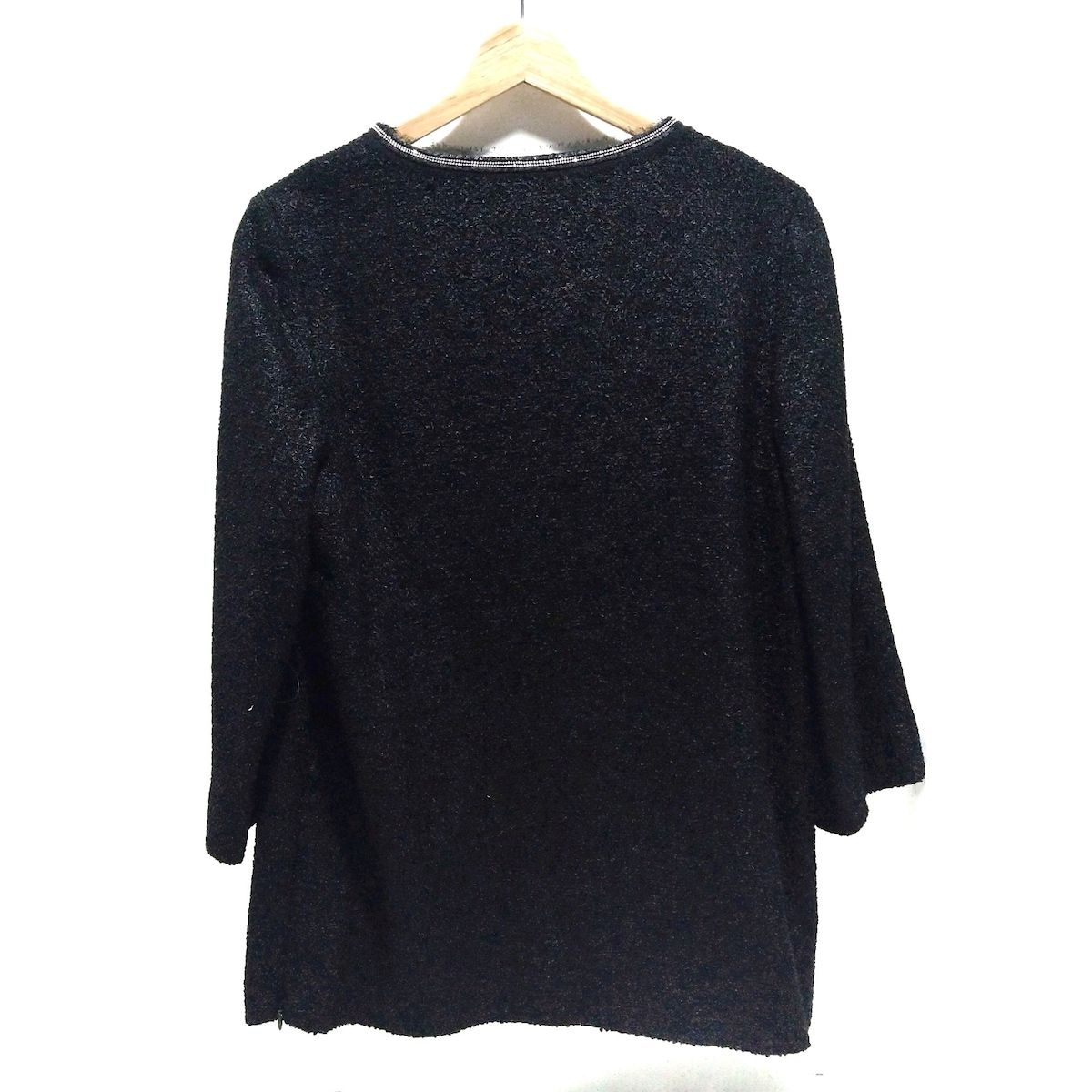 ADORE アドーア 七分袖カットソー サイズ38 M レディース - 黒 Vネック スタッズ