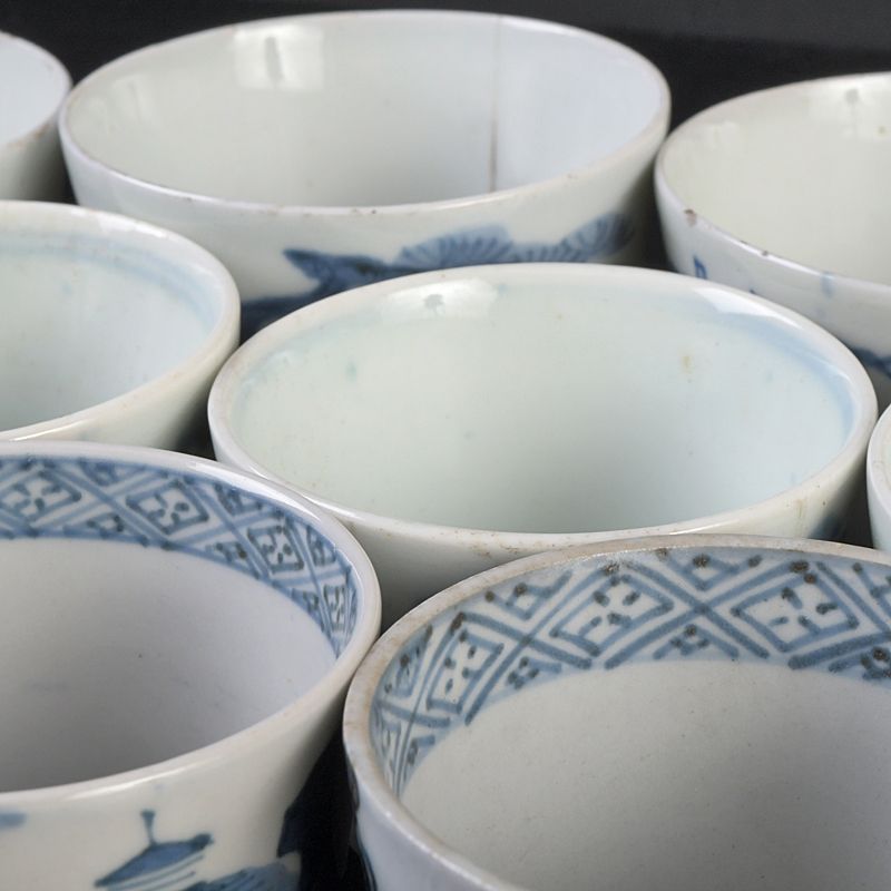 伊万里焼 古伊万里 染付 蕎麦猪口 煎茶碗 11客まとめて C S453 - メルカリ