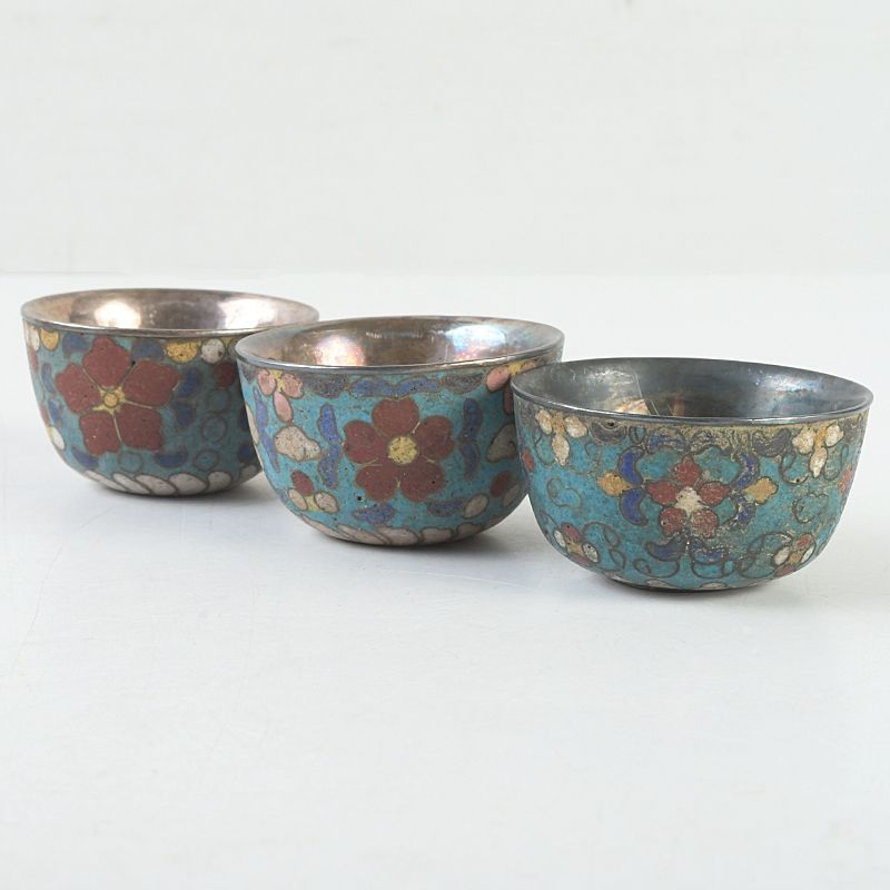 中国 古七宝琺瑯彩 酒盃 三客まとめて 桐箱付 M S454 - メルカリ