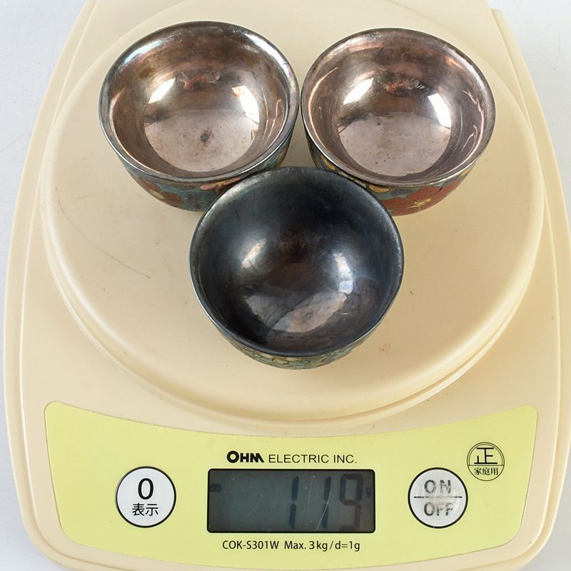 中国 古七宝琺瑯彩 酒盃 三客まとめて 桐箱付 M S454 - メルカリ