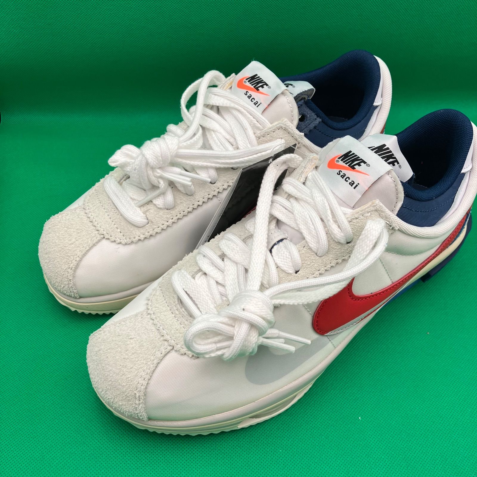 6640 NIKE ZOOMコルテッツ ホワイト/レッド/ブルー 27.5cm 管理ID:TKT 