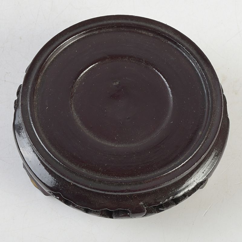 中国 剔紅 堆朱 堆黒 内七宝 花文瓶 唐木台付 M S455 - メルカリ