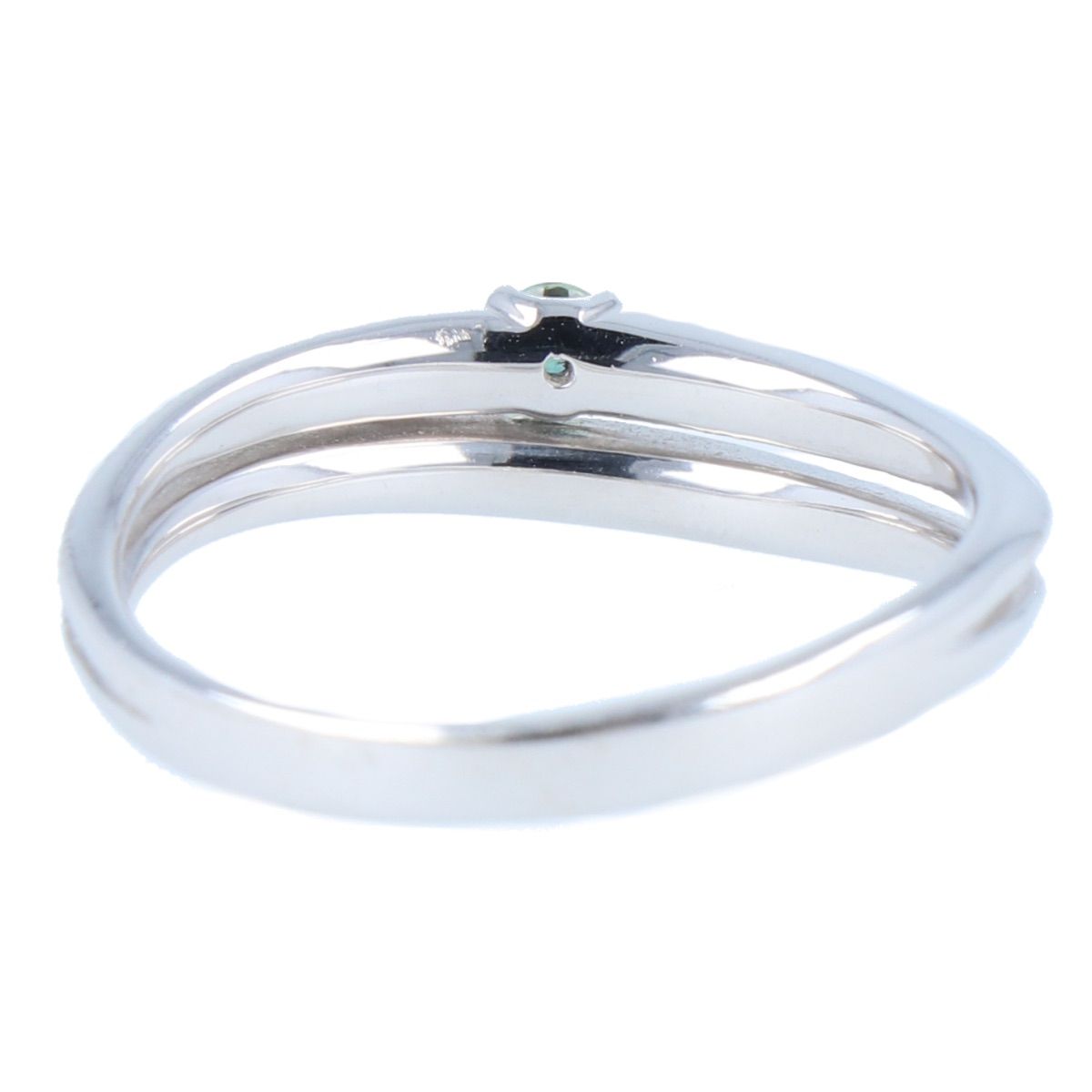 K18WG ダイヤモンド 色石 デザインリング 指輪 リング 0.11ct 0.06ct 