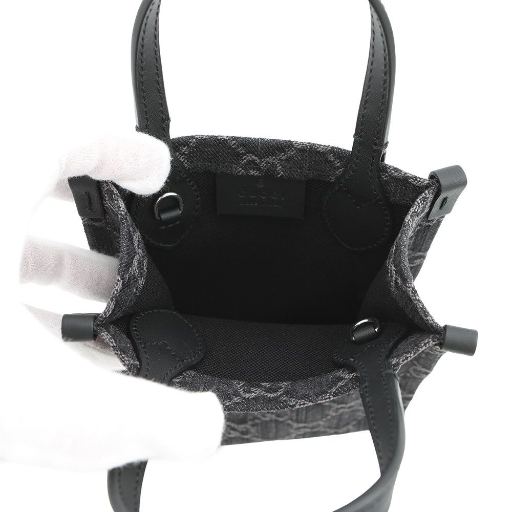 グッチ 773730 ミニ トート GGデニム レザー ブラック 2Way ショルダー ハンドバッグ 斜め掛け シルバー金具 GUCCI（新品・未使用品） GUCCI（グッチ） （新品・未使用品）GUCCI 773730 ミニ トート GG