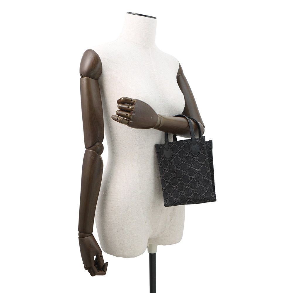 グッチ 773730 ミニ トート GGデニム レザー ブラック 2Way ショルダー ハンドバッグ 斜め掛け シルバー金具 GUCCI（新品・未使用品） GUCCI（グッチ） （新品・未使用品）GUCCI 773730 ミニ トート GG