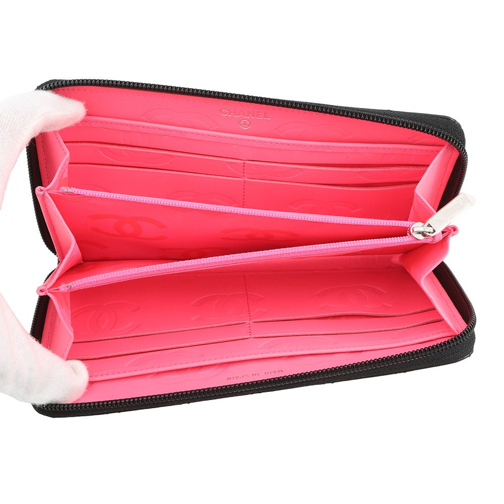 シャネル 長財布 カンボンライン ラウンドファスナー ココマーク