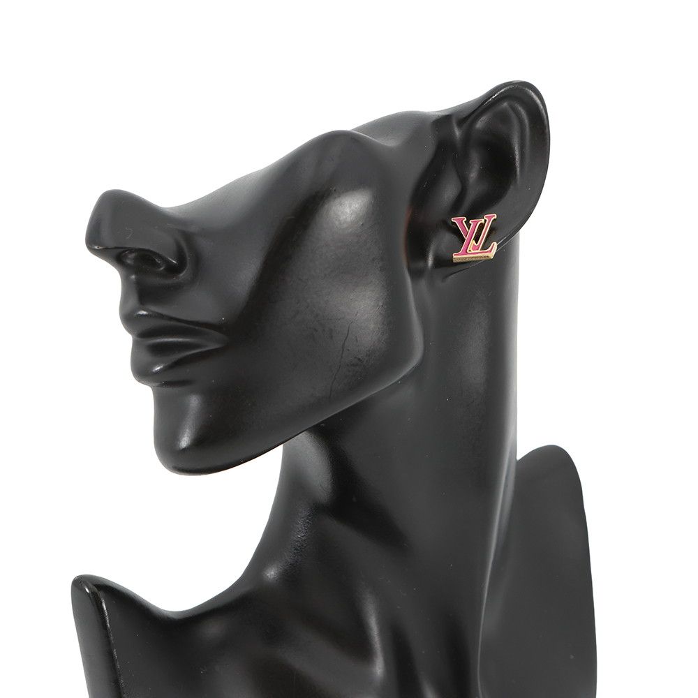 ルイヴィトン ピアス LV アイコニック エナメル ローズ・バレリーヌ