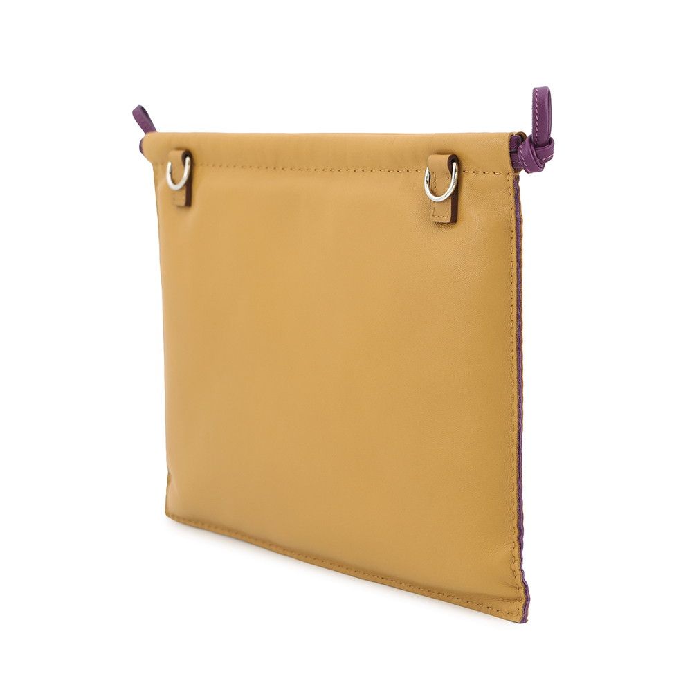 エルメス ポーチ ピロ セサミ ウルトラヴァイオレット シルバー金具 ラムスキン U刻印