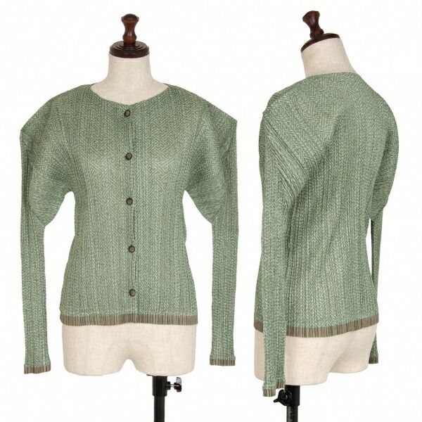 PLEATS PLEASE プリーツプリーズ　カーディガン　グリーン　サイズ3 PLEATS PLEASE プリーツプリーズ size3⭐︎カーディガン⭐︎緑