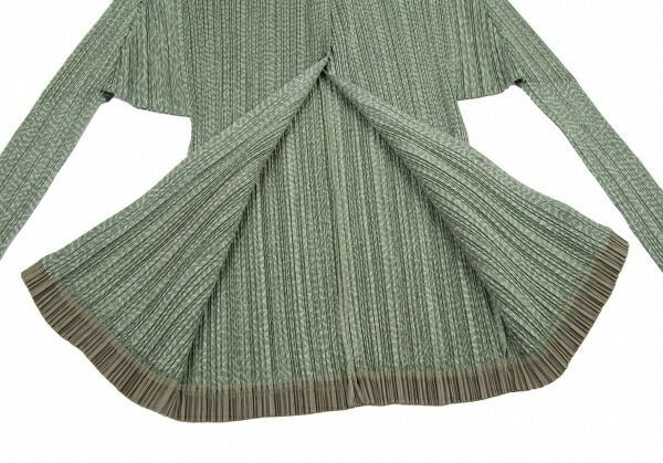 プリーツプリーズPLEATS PLEASE 工字繋ぎプリントプリーツカーディガン