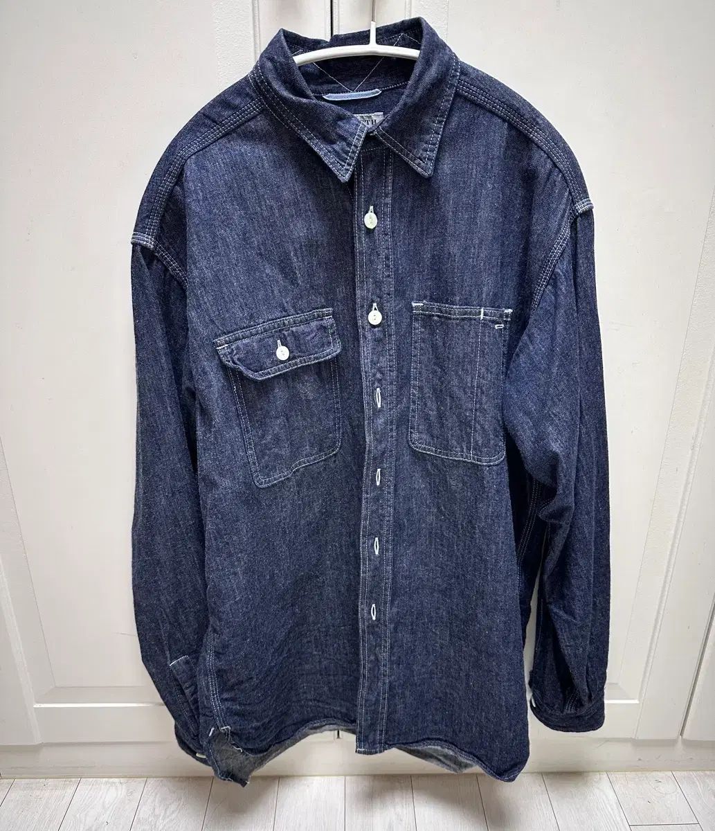 み ケネスフィールド シガーシャツ 6 oz denim Indigo L
