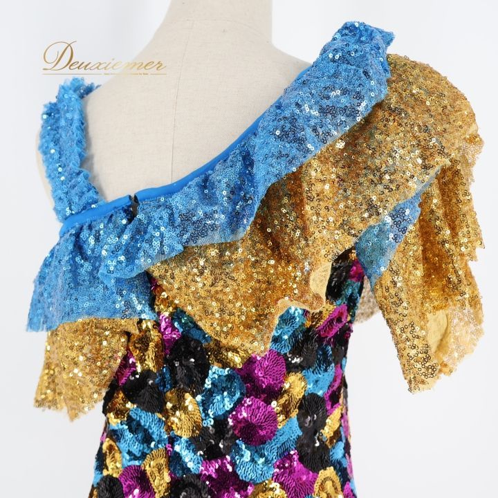 ベリーダンス フォークロア 衣装 ミラーヤドレス ゴールド系