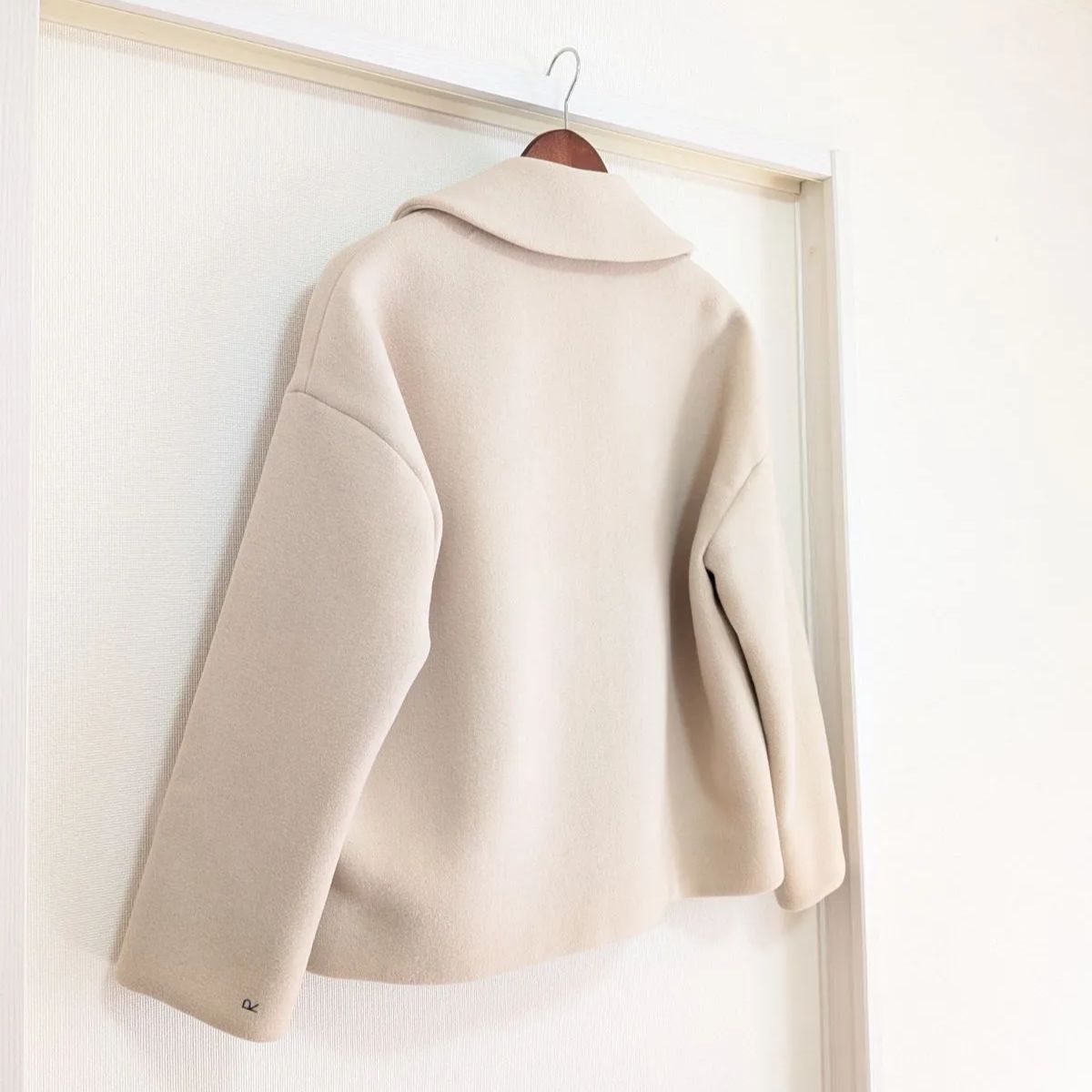 45R メルトンPラップジャケットコート ショート丈 アイボリー ライト 