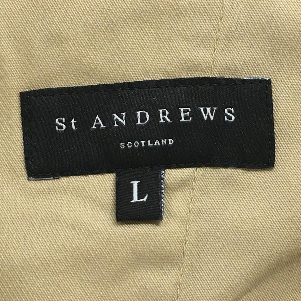 セントアンドリュース パンツ 白×ライトグレー 英字総柄 立体ロゴ