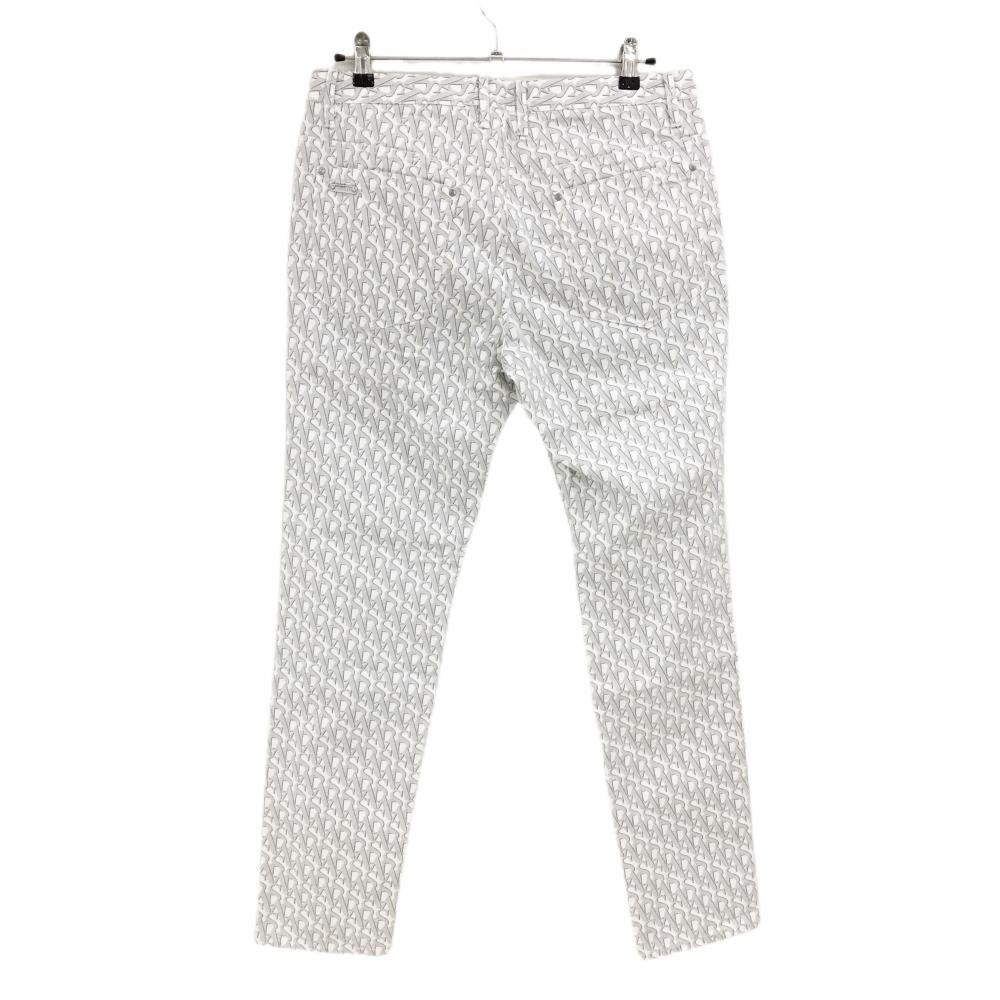 パーリーゲイツ　セントアンドリュースパンツ セントアンドリュース パンツ 白×ライトグレー 英字総柄 立体ロゴ