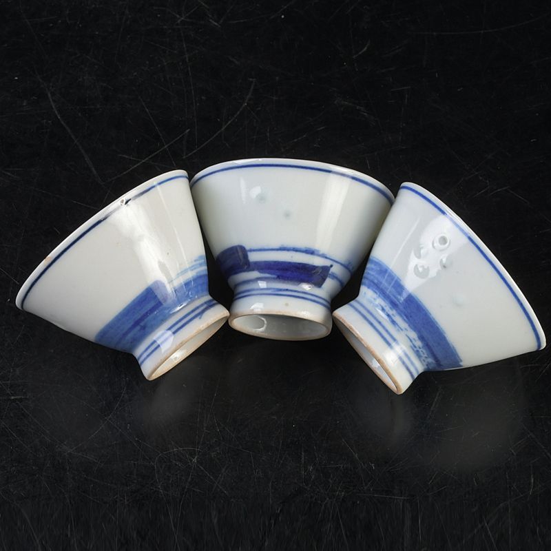 煎茶道具 京焼 道八造 染付 盃 煎茶碗 三客 C S460 - メルカリ