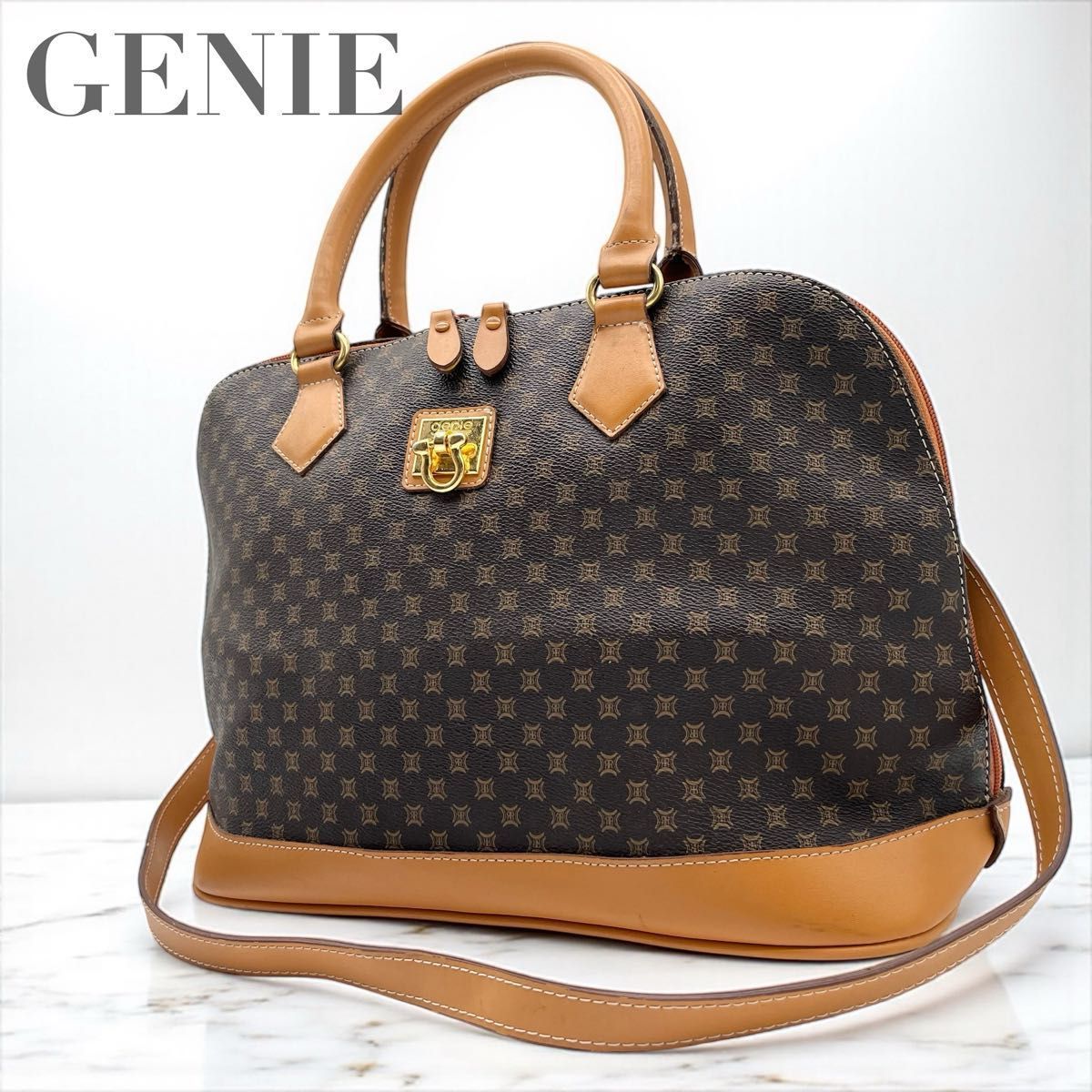 GENIE ジーニー 2WAY ハンドバッグ ショルダーバッグ モノグラム柄 