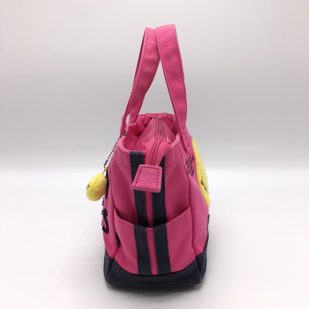 パーリーゲイツ カートバッグ ピンク×ネイビー パイル地ニコちゃん