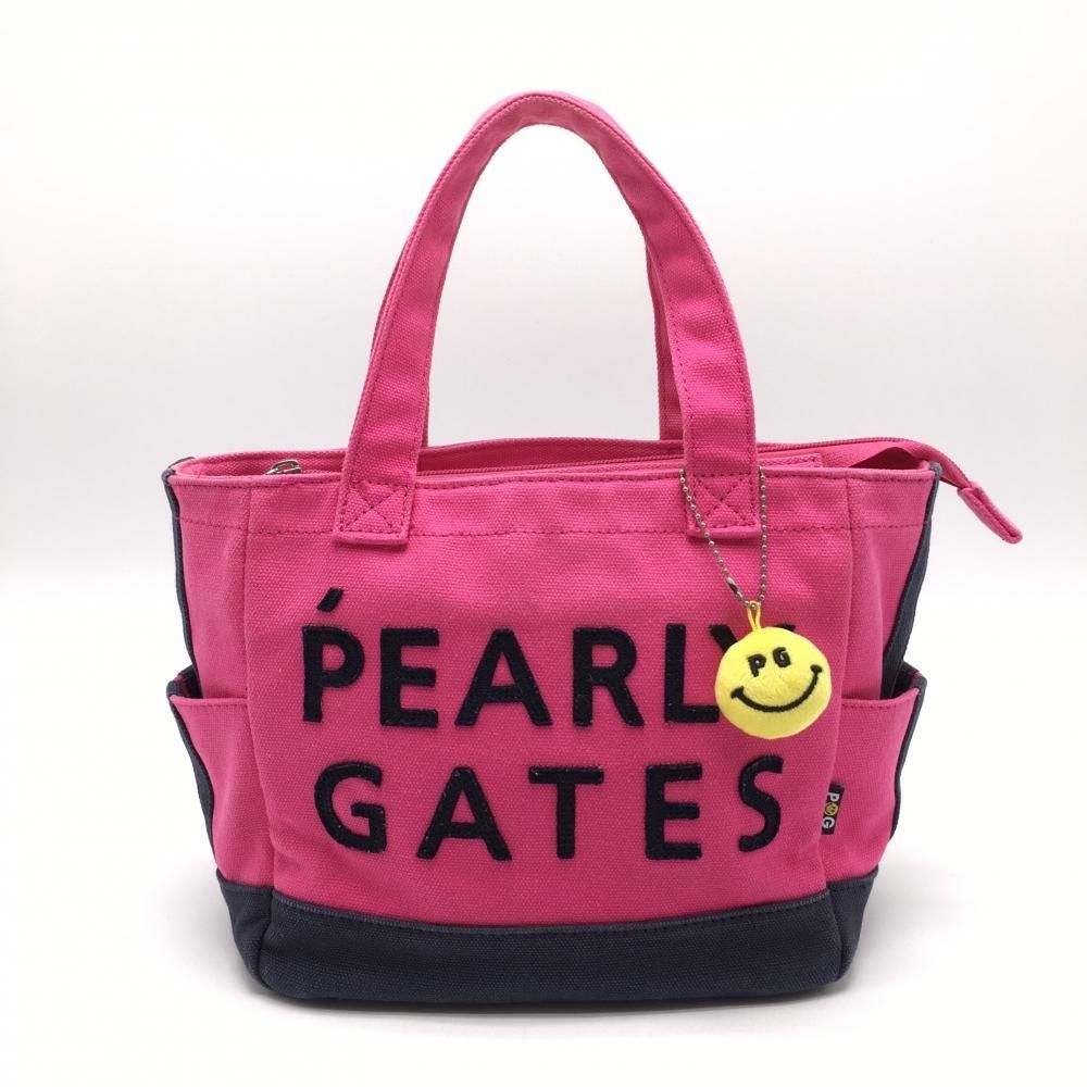 パーリーゲイツ カートバッグ ピンク×ネイビー パイル地ニコちゃん