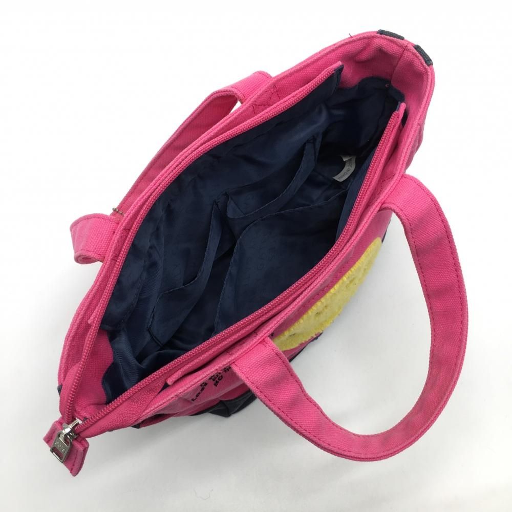 パーリーゲイツ カートバッグ ピンク×ネイビー パイル地ニコちゃん