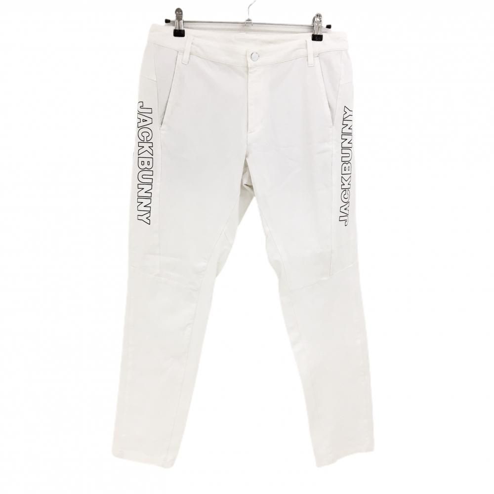 美品】ジャックバニー パンツ 白 ストレッチ サイドロゴ メンズ 5(L