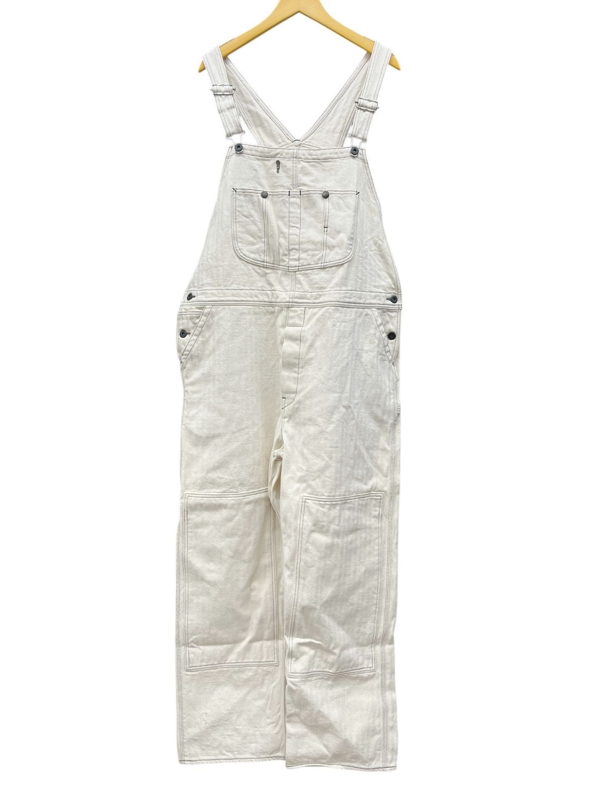 SAMURAI JEANS サムライジーンズ サムライ自動車倶楽部 15 oz キナリヘリンボン オーバーオール オールインワン 生成り SMOVAL XL ホワイト系 メンズ|028