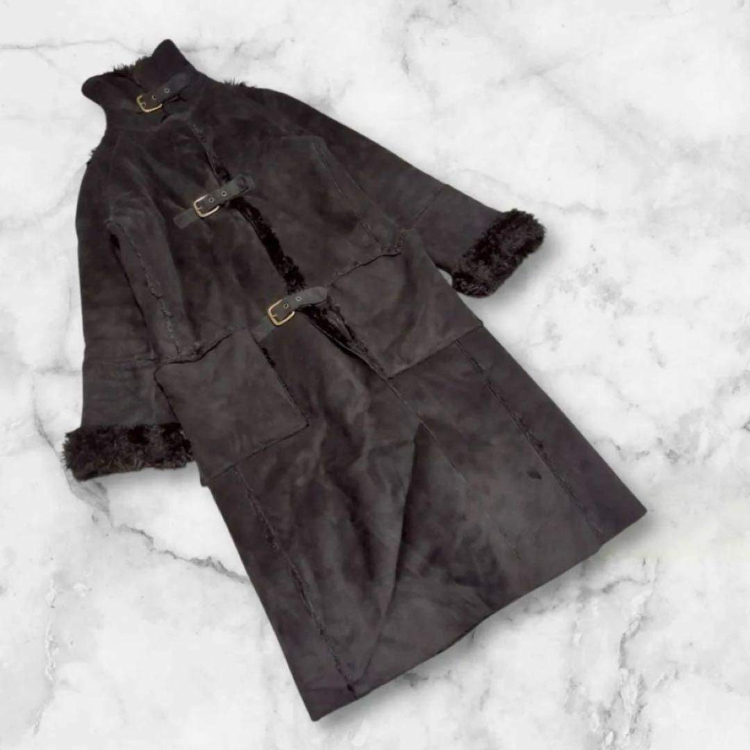 アルマーニジーンズ】（I 36）ロングコート アウター フェイクムートン