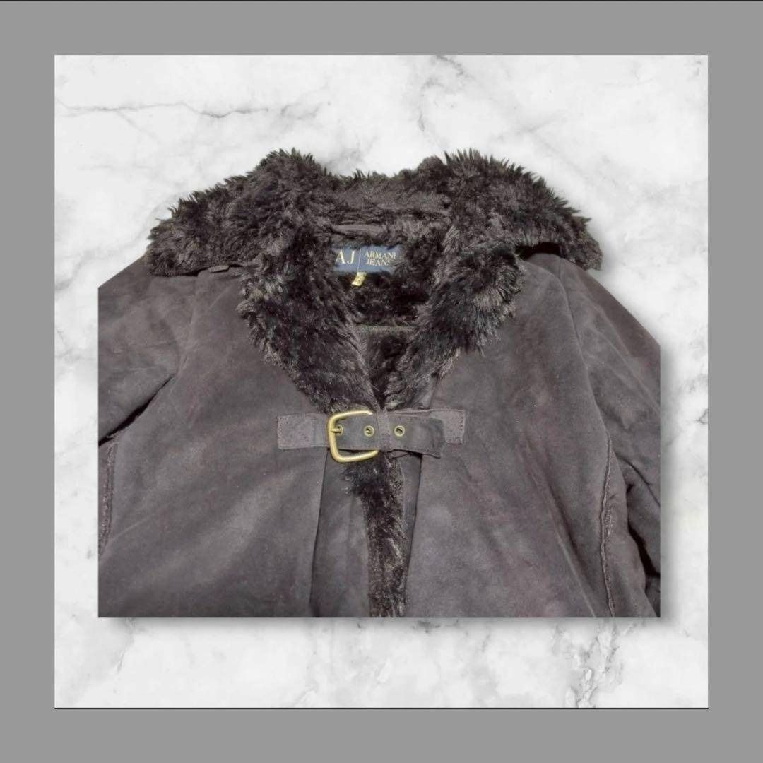 アルマーニジーンズ】（I 36）ロングコート アウター フェイクムートン