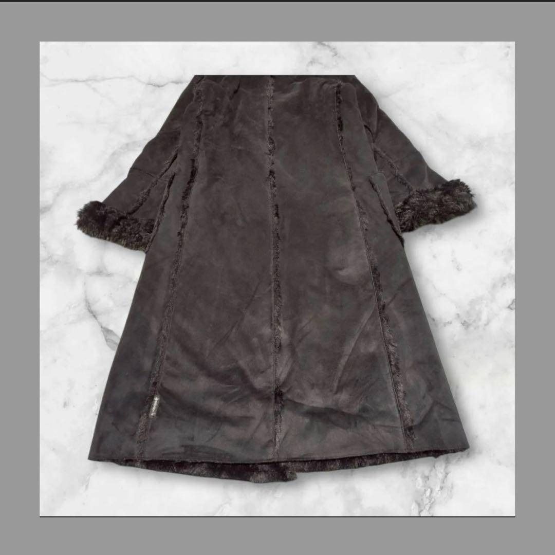 アルマーニジーンズ】（I 36）ロングコート アウター フェイクムートン