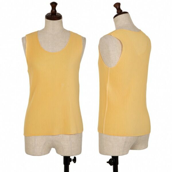プリーツプリーズPLEATS PLEASE ミストプリーツタンクトップ 黄3